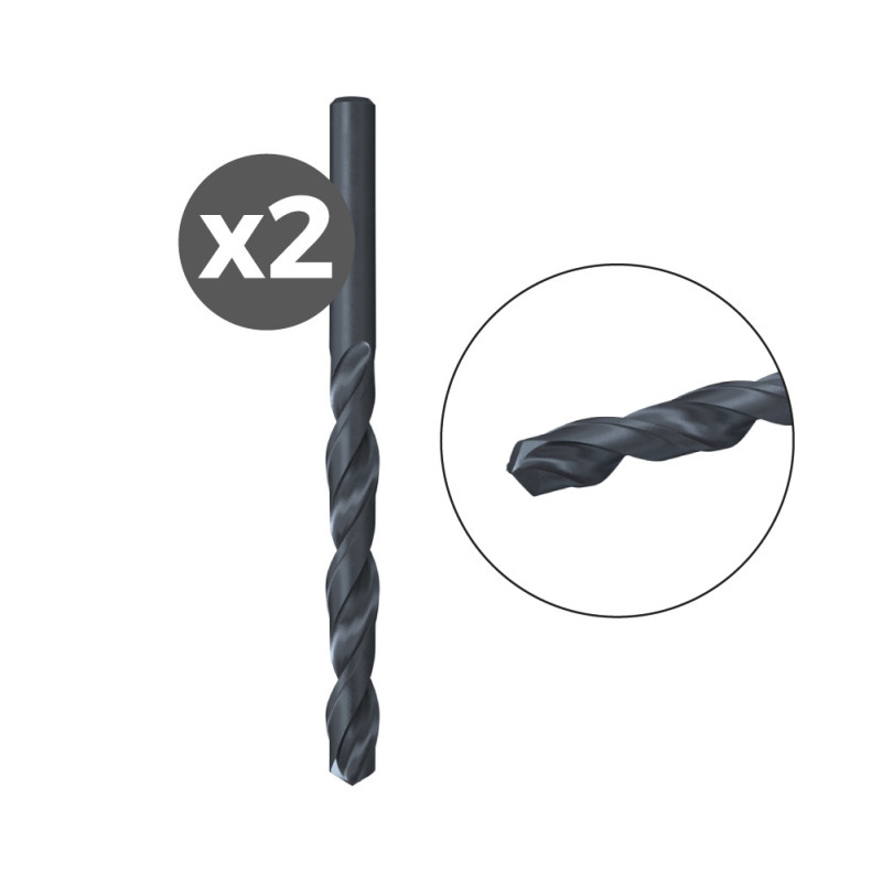 Broca para metal hss-r din 338, 2 uds, ø2,00 x 24/49 mm