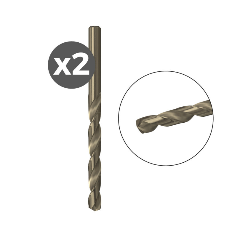Broca para metal hss-co, 2 uds, ø2,00 x 24/49 mm