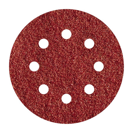 Hojas de lijar adhesivas de corindón perforadas, ø125 mm, grano 120, pack 5 uds