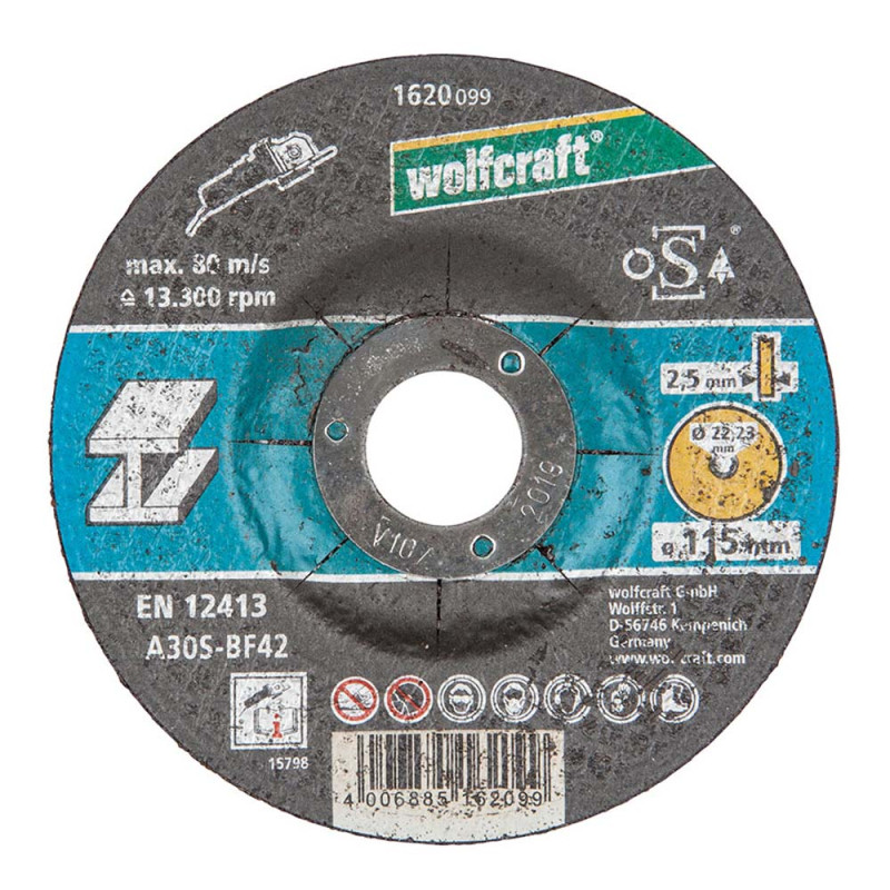 Disco corte para metal ø115 x 2,5 x 22,23 mm