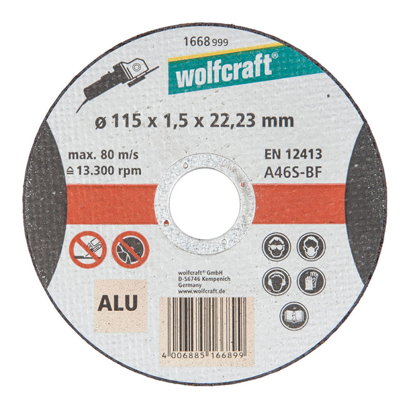 Disco corte para aluminio ø115 x 1,5 x 22,23 mm