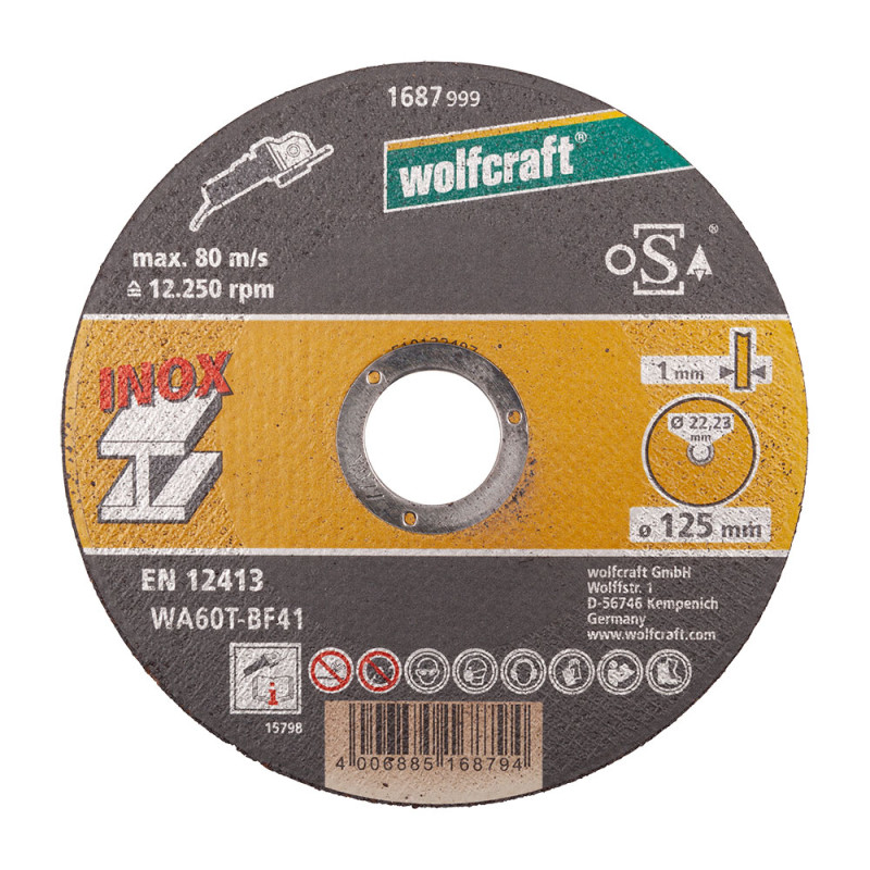 Disco corte inox ø125 x 1,0 x 22,2 mm, caja 10 uds