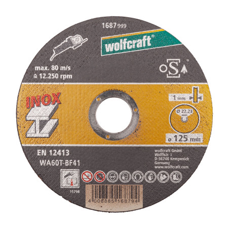 Disco corte inox ø125 x 1,0 x 22,2 mm, caja 10 uds